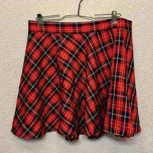 SHEIN buffalo Plaid mini skirt sz L holiday Christmas academia schoolgirl preppy